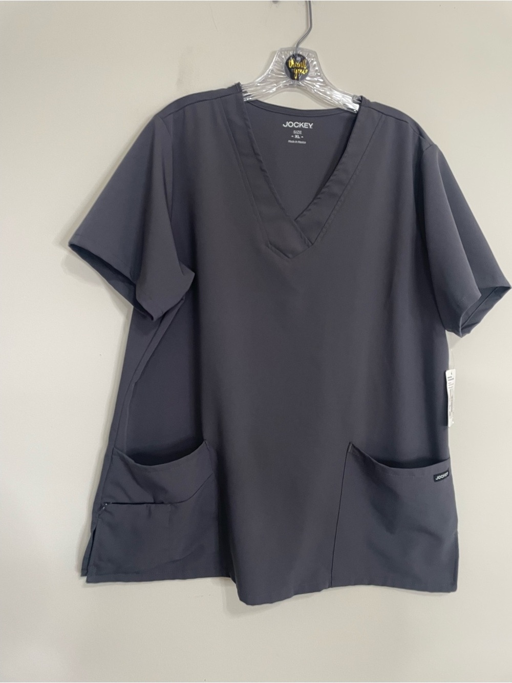 Jockey Charcoal Gray V-Neck Scrub Top~ Sz X-Large ~‎ NWT Medical Staff